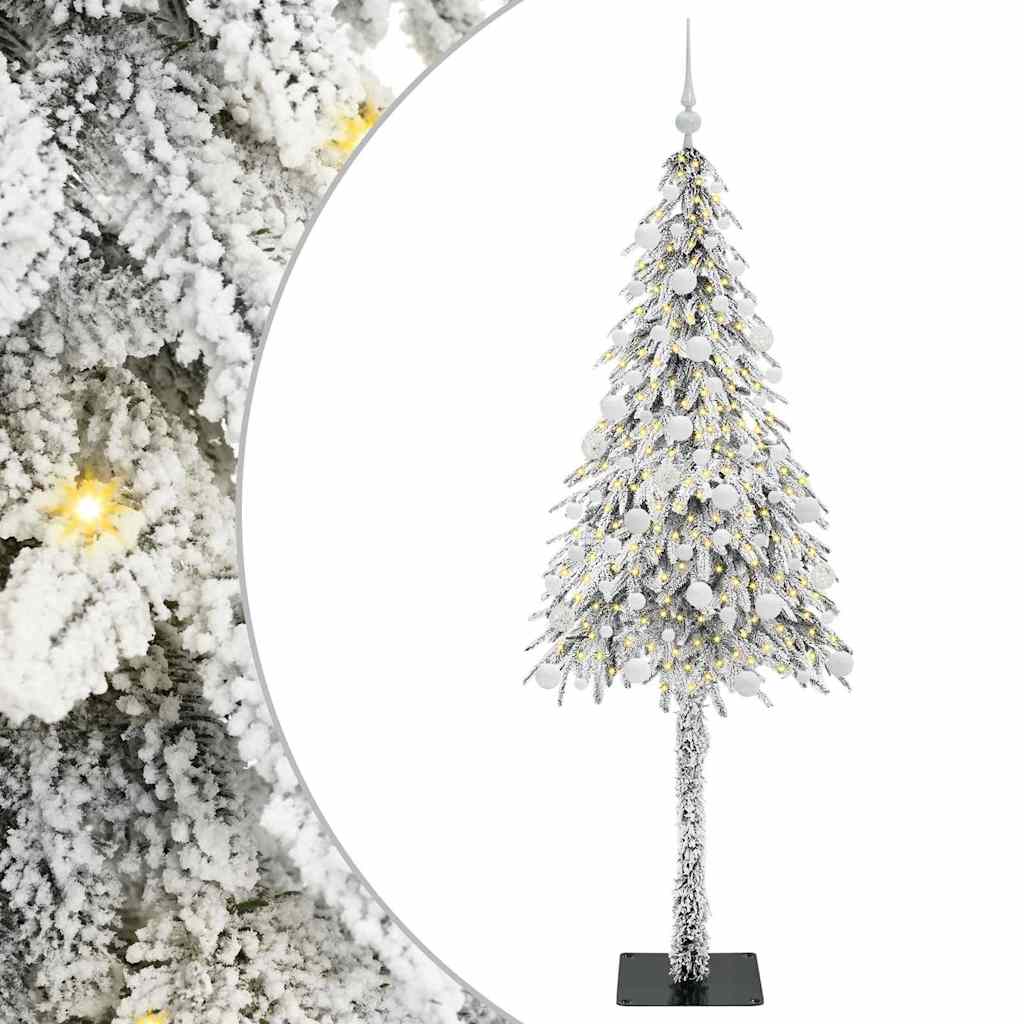 vidaXL Choinka z 300 diodami LED z podstawą Biały 180 cm PE i stal