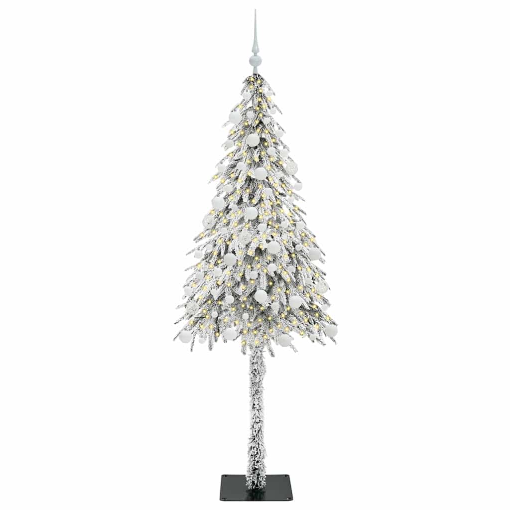 vidaXL Choinka z 300 diodami LED z podstawą Biały 180 cm PE i stal