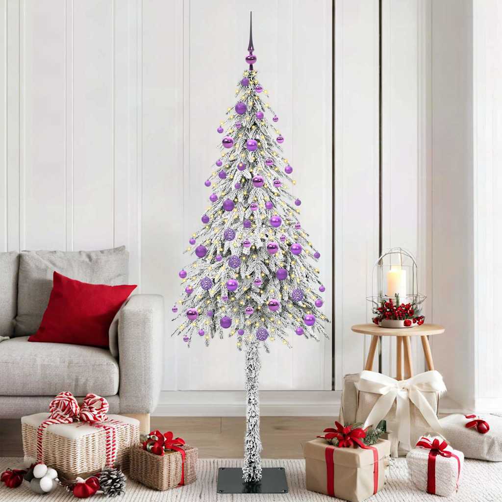 vidaXL Choinka z 300 diodami LED z podstawą Biały 180 cm PE i stal
