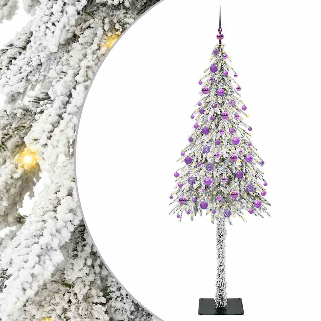 vidaXL Choinka z 300 diodami LED z podstawą Biały 180 cm PE i stal