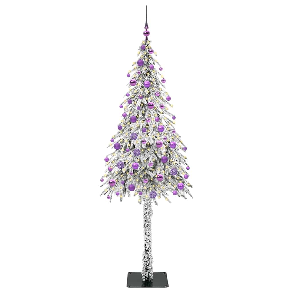 vidaXL Choinka z 300 diodami LED z podstawą Biały 180 cm PE i stal
