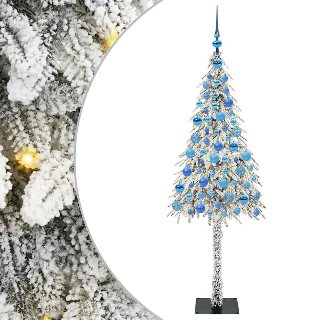 vidaXL Choinka z 300 diodami LED z podstawą Biały 180 cm PE i stal