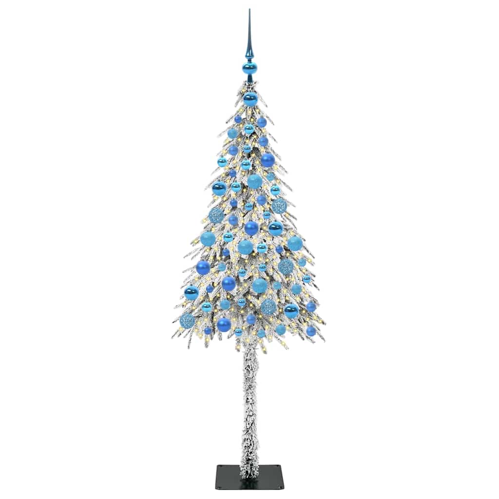 vidaXL Choinka z 300 diodami LED z podstawą Biały 180 cm PE i stal