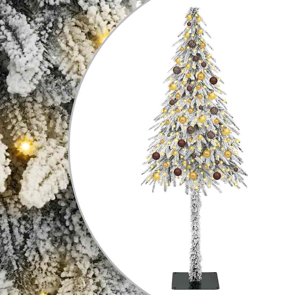 vidaXL Choinka z 300 diodami LED z podstawą Biały 210 cm PE i stal