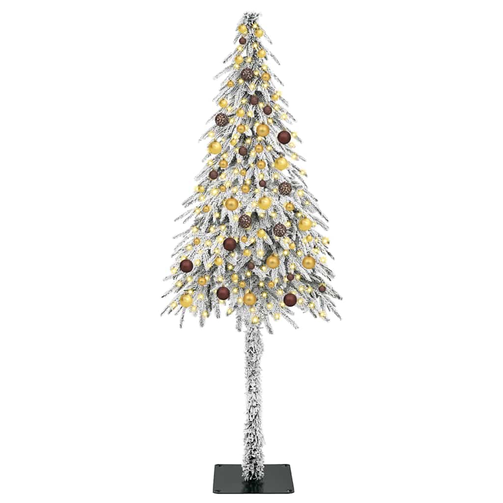 vidaXL Choinka z 300 diodami LED z podstawą Biały 210 cm PE i stal