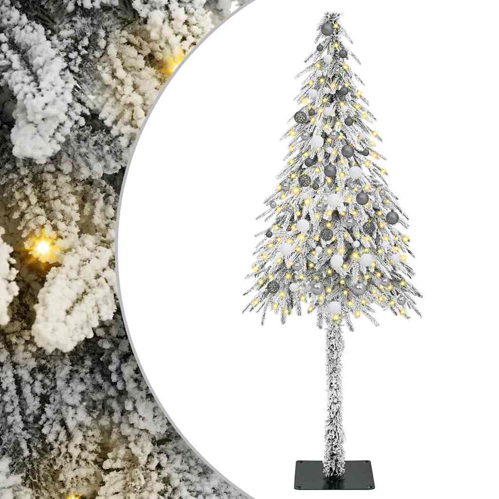 vidaXL Choinka z 300 diodami LED z podstawą Biały 210 cm PE i stal