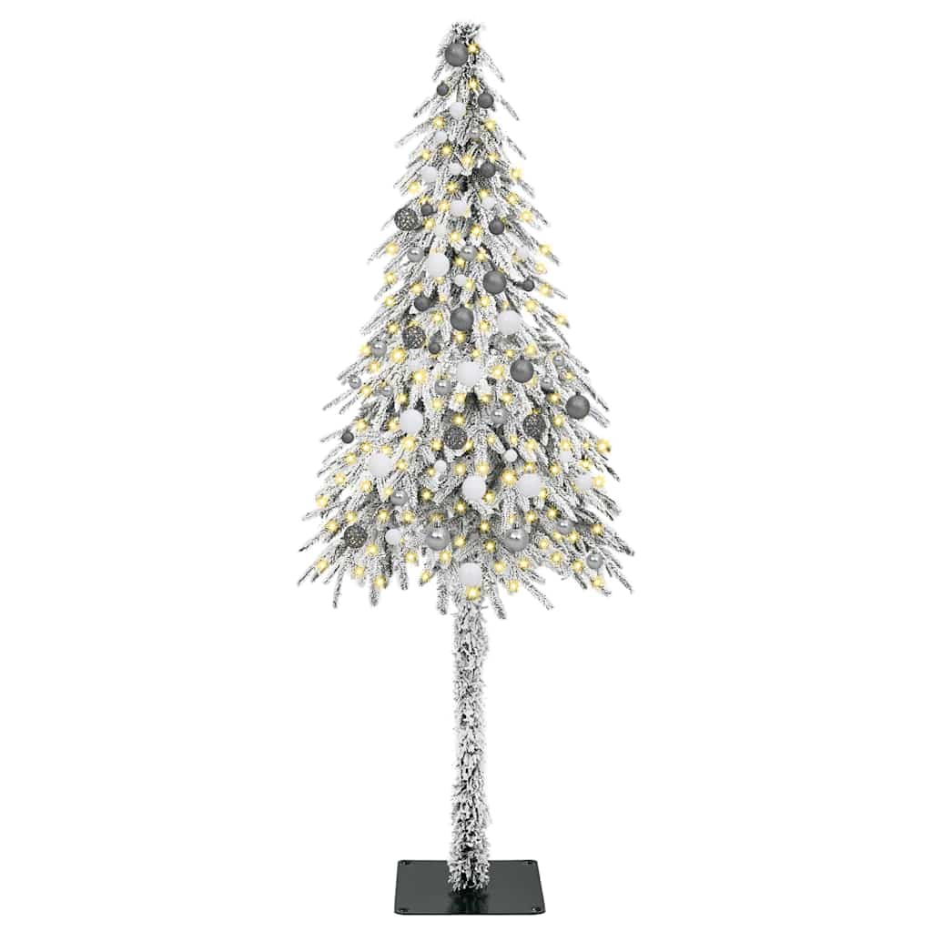 vidaXL Choinka z 300 diodami LED z podstawą Biały 210 cm PE i stal