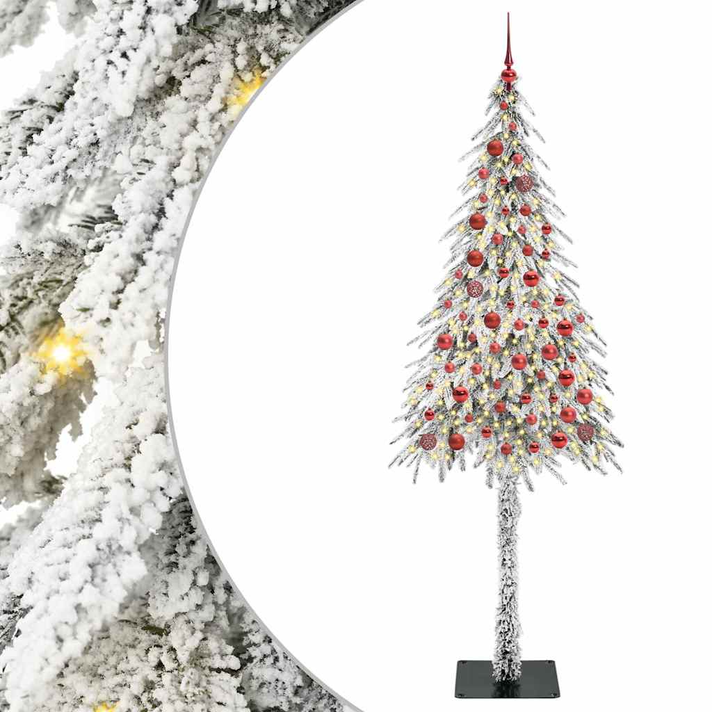 vidaXL Choinka z 300 diodami LED z podstawą Biały 210 cm PE i stal