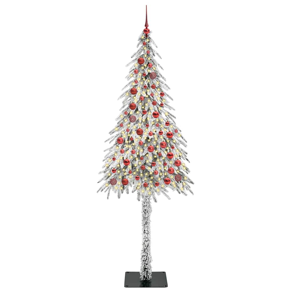 vidaXL Choinka z 300 diodami LED z podstawą Biały 210 cm PE i stal