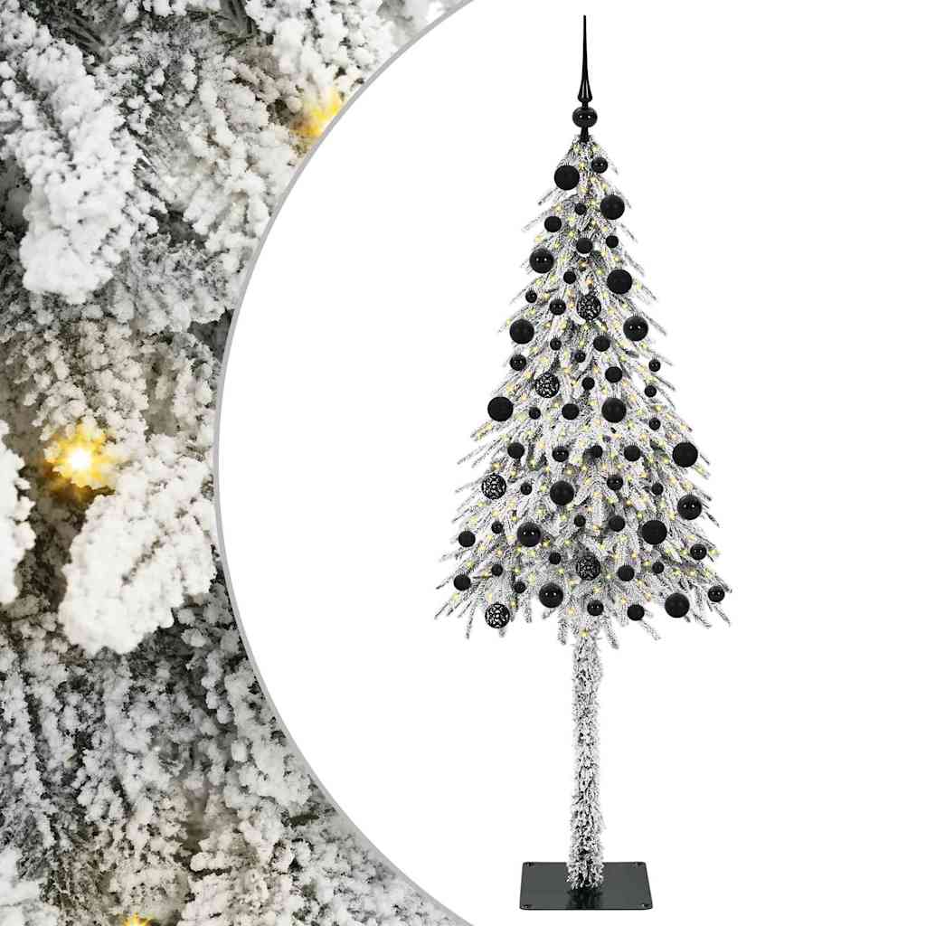 vidaXL Choinka z 300 diodami LED z podstawą Biały 210 cm PE i stal
