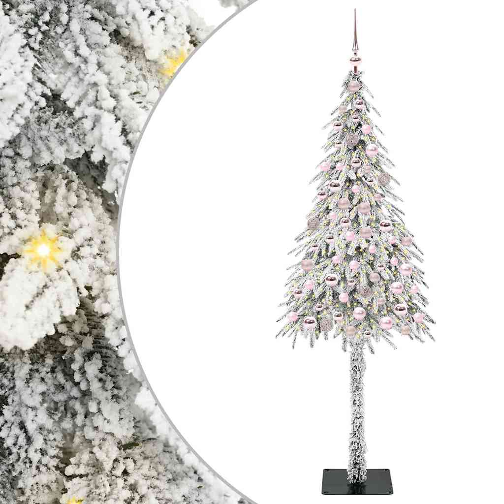vidaXL Choinka z 300 diodami LED z podstawą Biały 210 cm PE i stal
