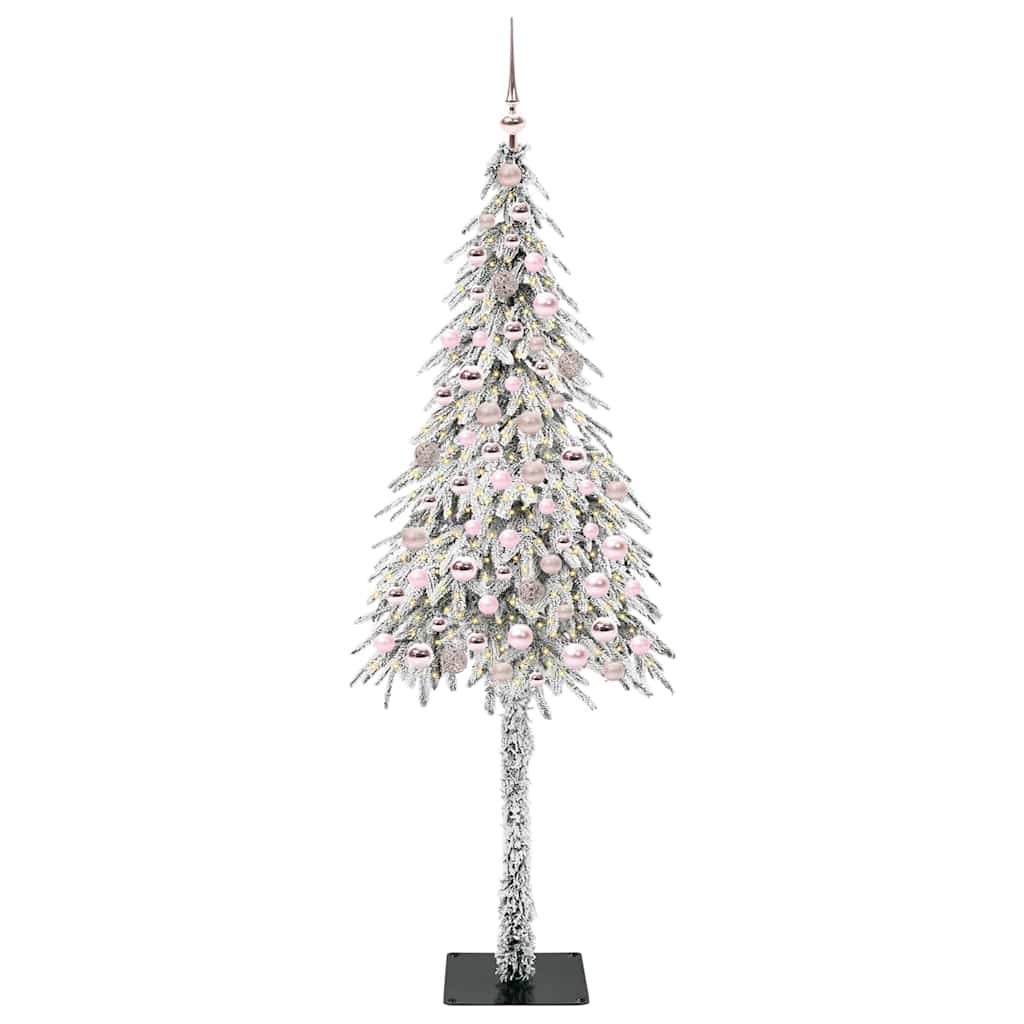 vidaXL Choinka z 300 diodami LED z podstawą Biały 210 cm PE i stal