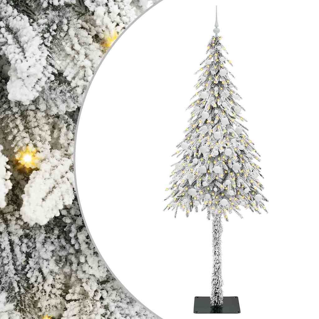 vidaXL Choinka z 300 diodami LED z podstawą Biały 210 cm PE i stal