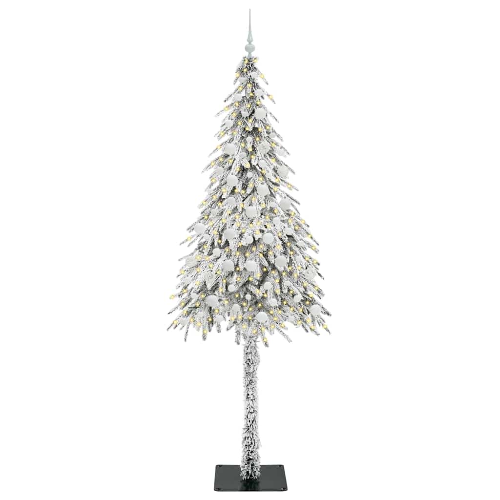 vidaXL Choinka z 300 diodami LED z podstawą Biały 210 cm PE i stal