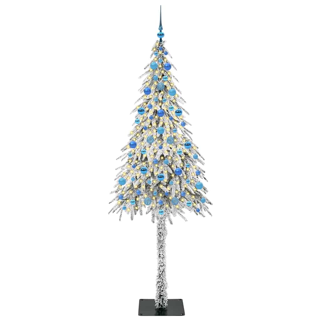 vidaXL Choinka z 300 diodami LED z podstawą Biały 210 cm PE i stal