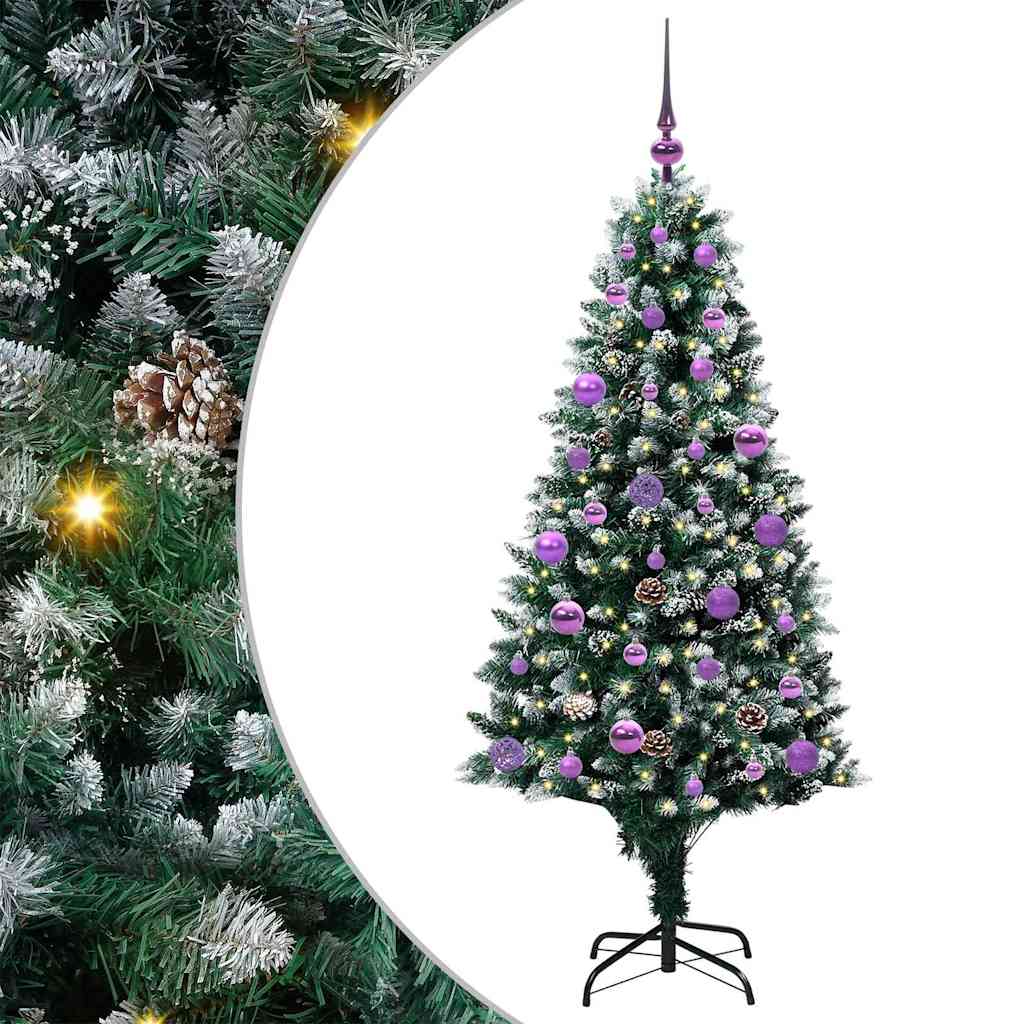 vidaXL Sztuczna choinka z podstawą Zielony 150 cm PVC i Stal i Plastik