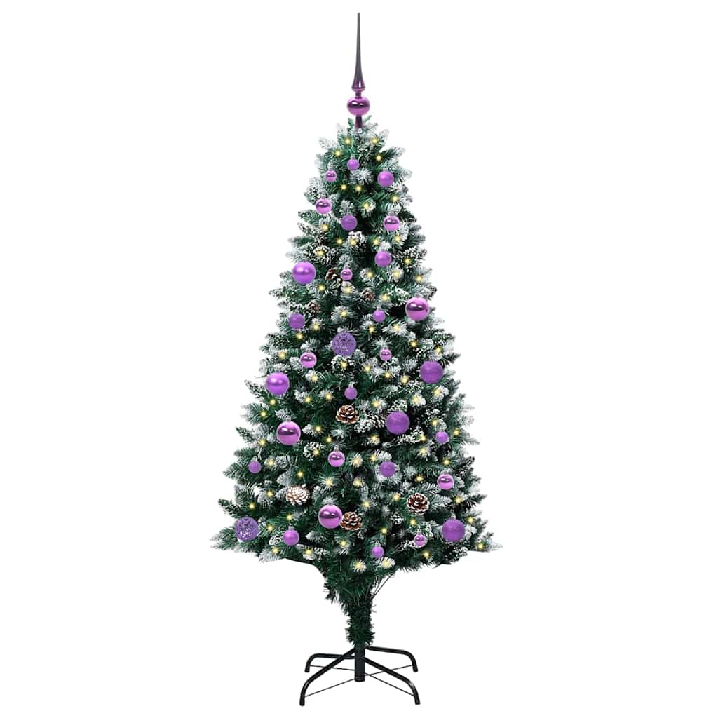 vidaXL Sztuczna choinka z podstawą Zielony 150 cm PVC i Stal i Plastik