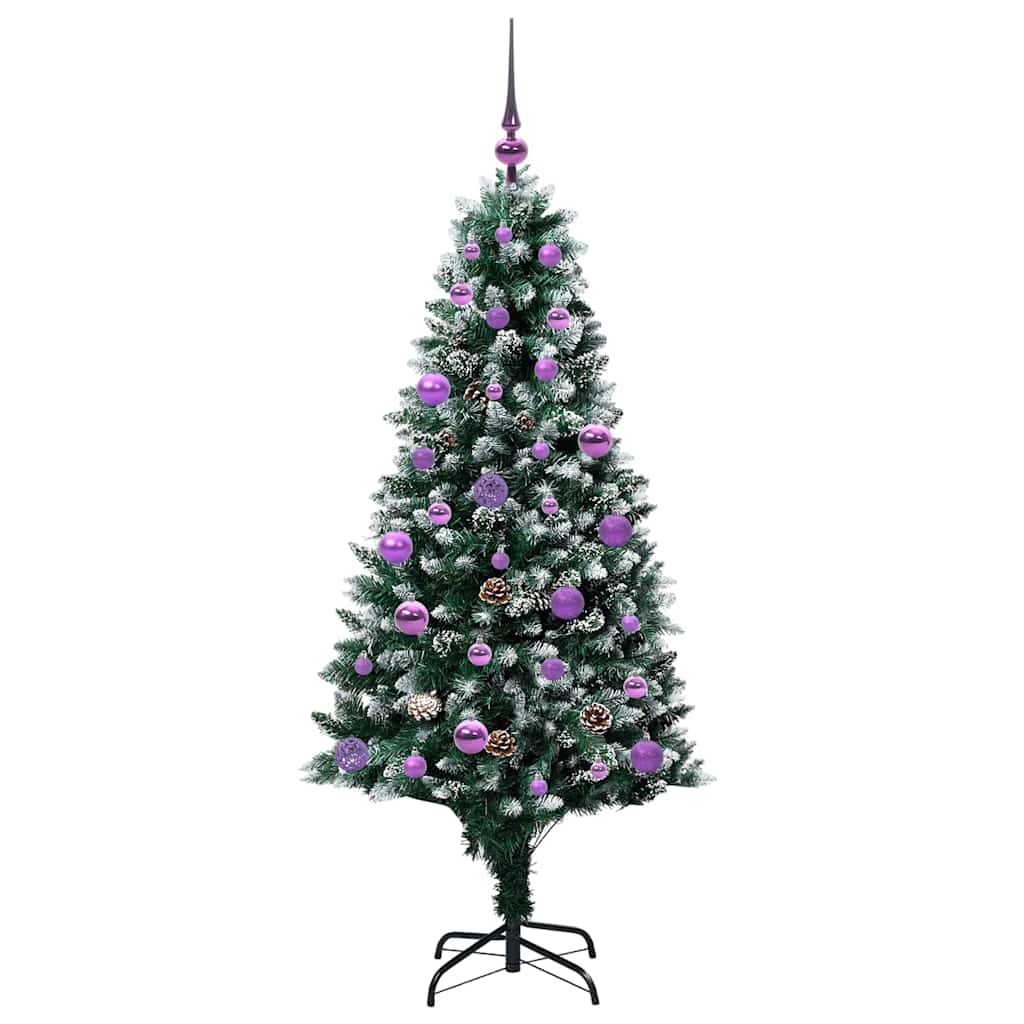 vidaXL Sztuczna choinka z podstawą Zielony 150 cm PVC i Stal i Plastik