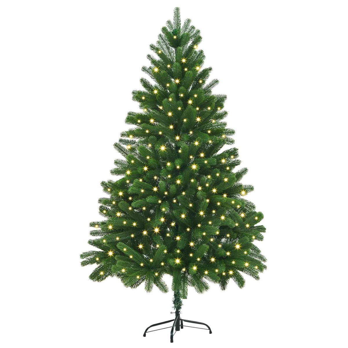 vidaXL Choinka z 300 diodami LED z podstawą Zielony 180 cm PE
