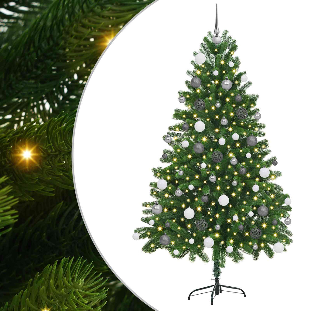 vidaXL Choinka z 300 diodami LED z podstawą Zielony 180 cm PE