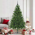 vidaXL Choinka z 300 diodami LED z podstawą Zielony 180 cm PE