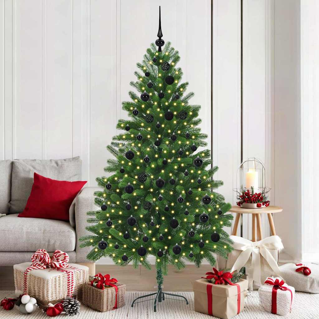 vidaXL Choinka z 300 diodami LED z podstawą Zielony 180 cm PE