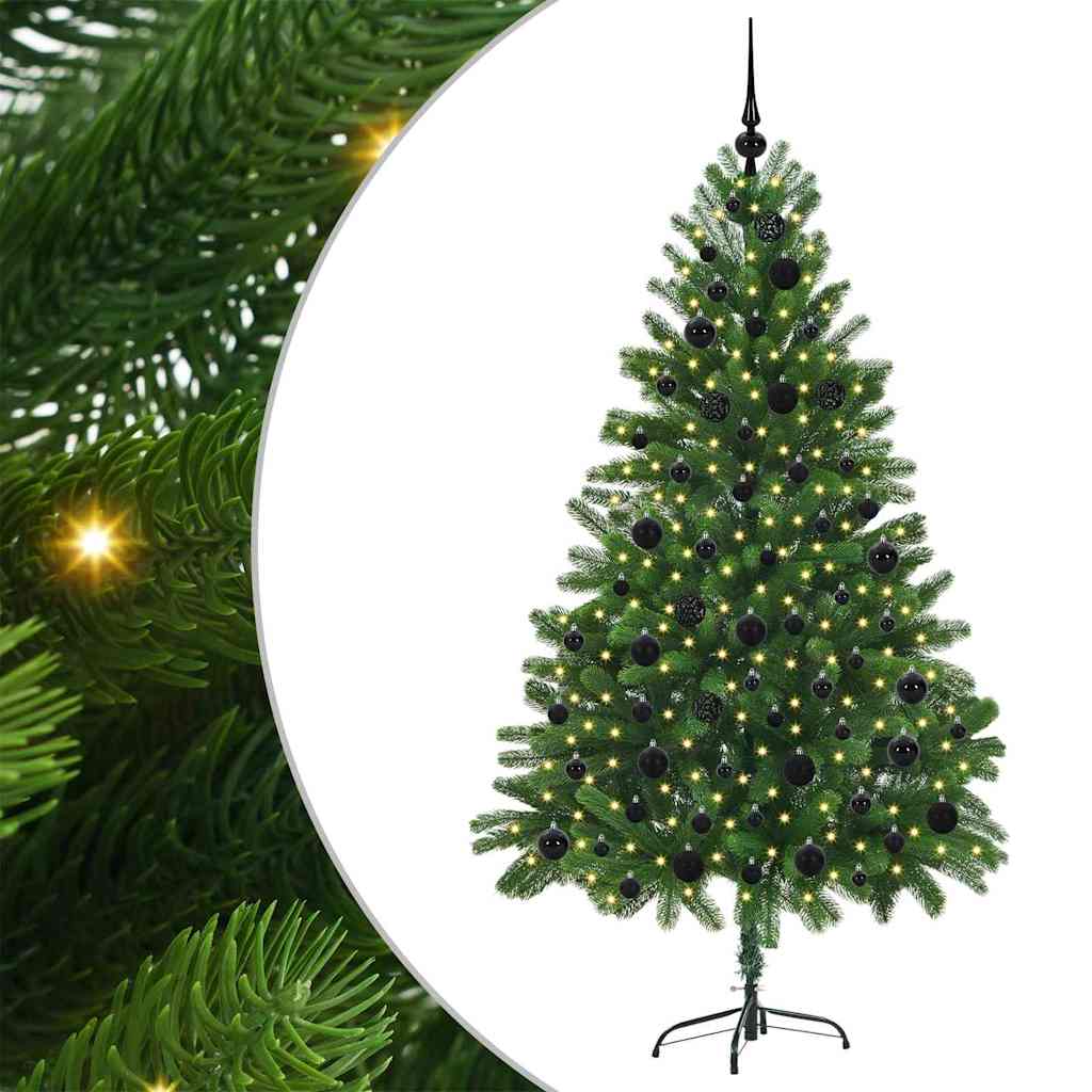vidaXL Choinka z 300 diodami LED z podstawą Zielony 180 cm PE
