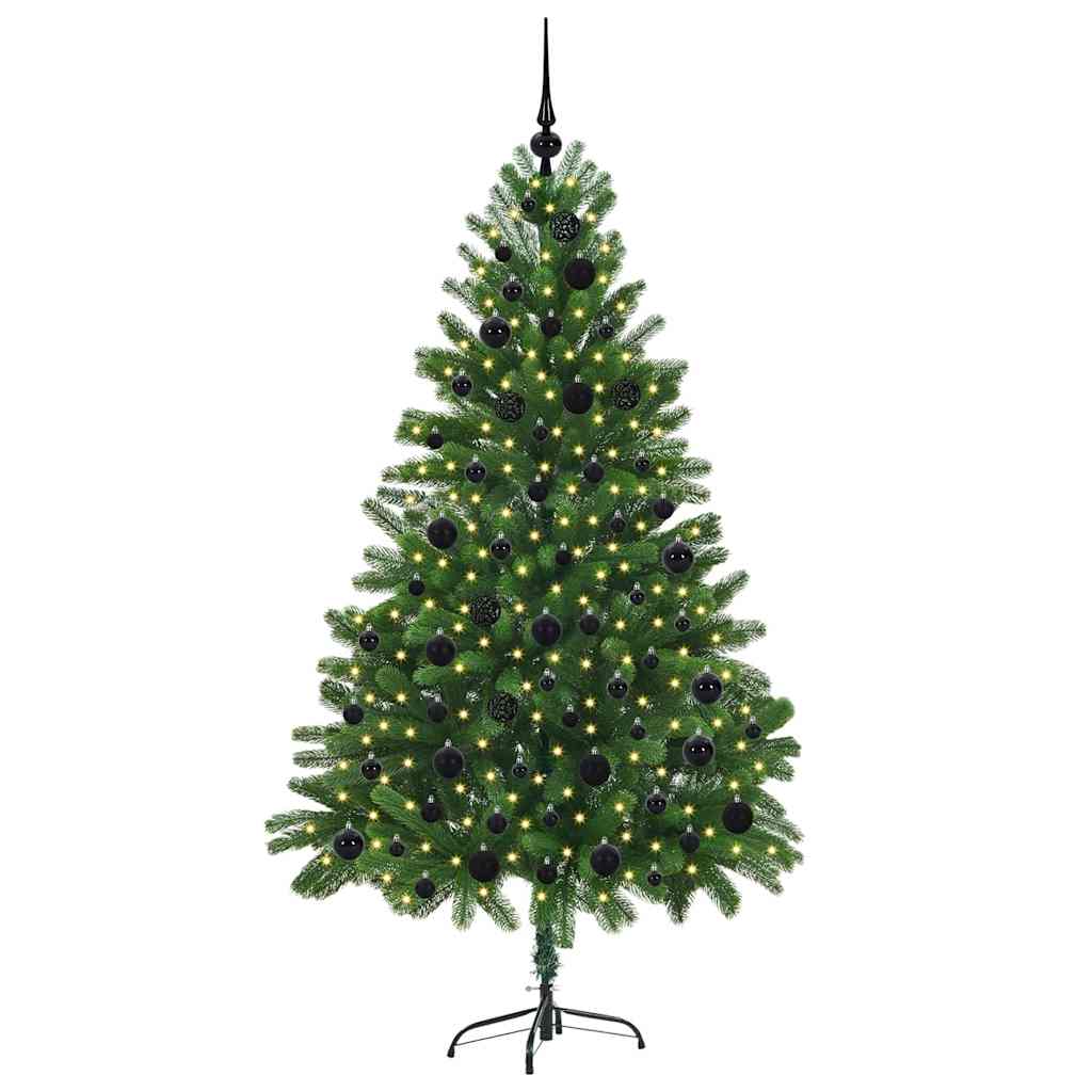 vidaXL Choinka z 300 diodami LED z podstawą Zielony 180 cm PE