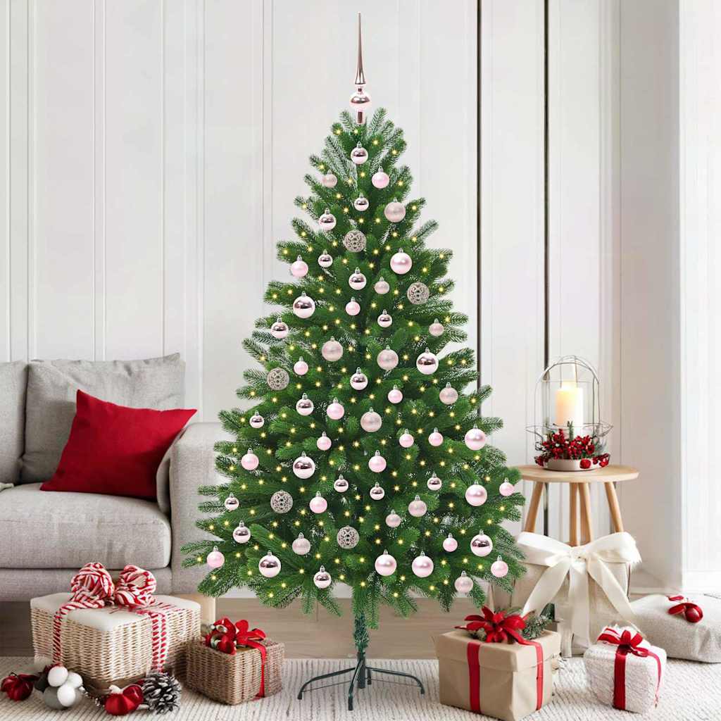 vidaXL Choinka z 300 diodami LED z podstawą Zielony 180 cm PE