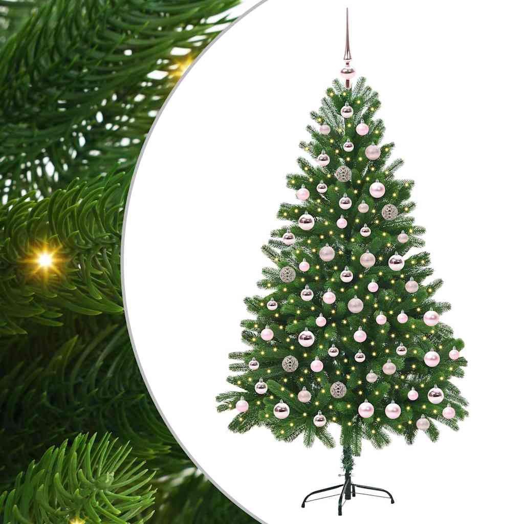 vidaXL Choinka z 300 diodami LED z podstawą Zielony 180 cm PE