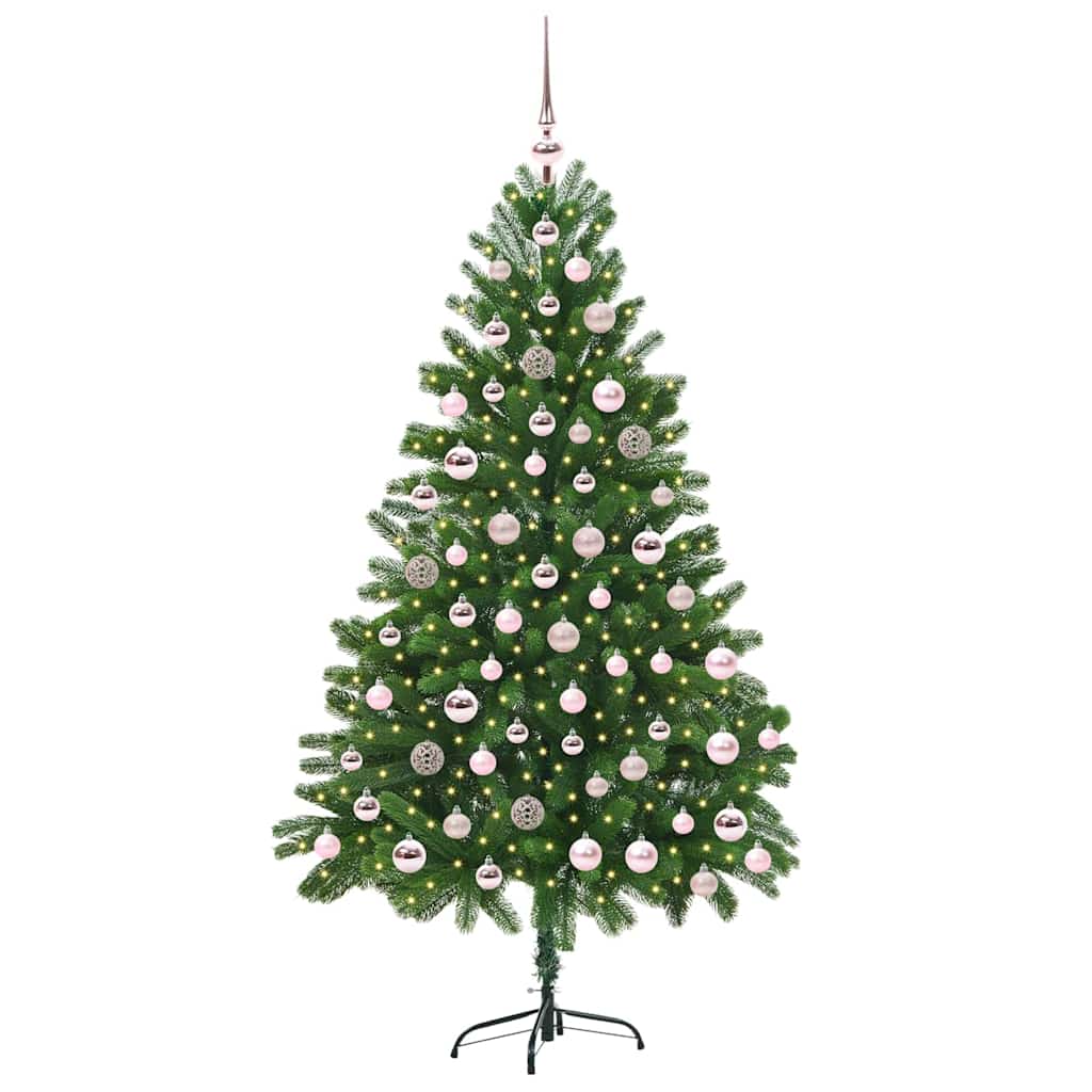 vidaXL Choinka z 300 diodami LED z podstawą Zielony 180 cm PE