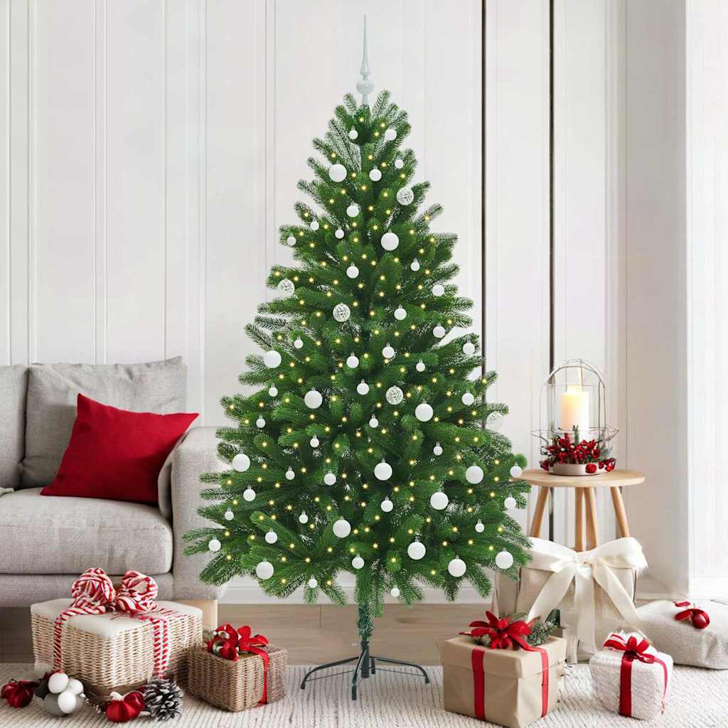 vidaXL Choinka z 300 diodami LED z podstawą Zielony 180 cm PE