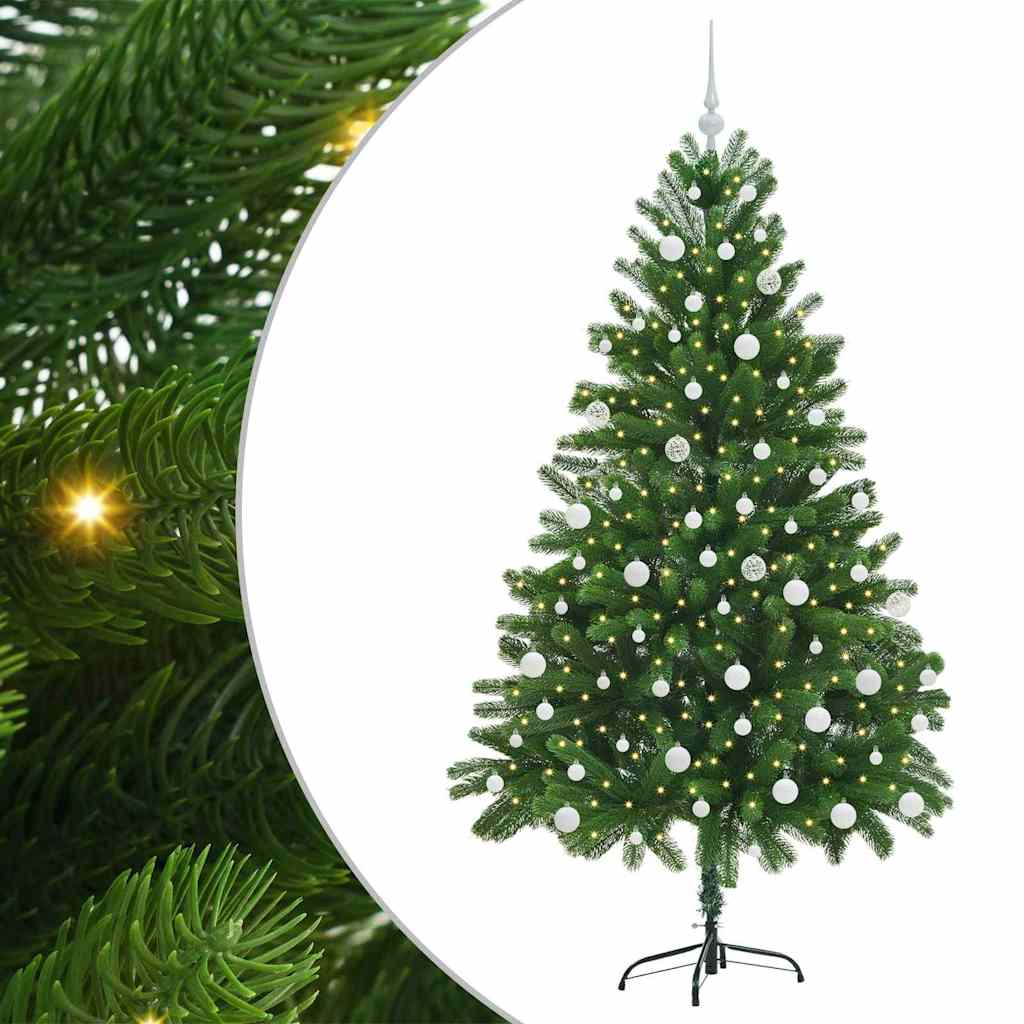 vidaXL Choinka z 300 diodami LED z podstawą Zielony 180 cm PE