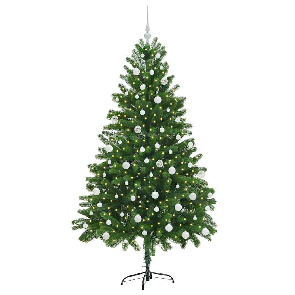 vidaXL Choinka z 300 diodami LED z podstawą Zielony 180 cm PE