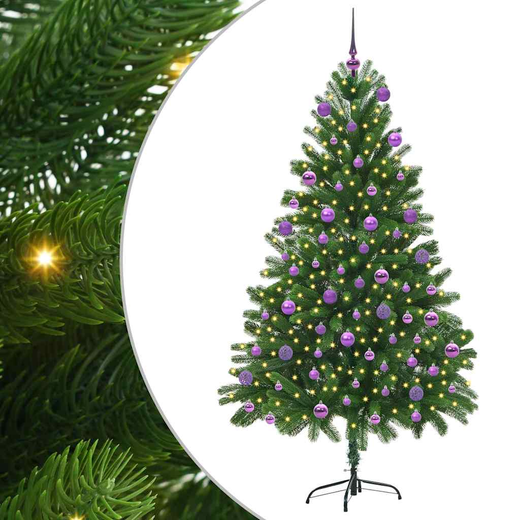 vidaXL Choinka z 300 diodami LED z podstawą Zielony 180 cm PE