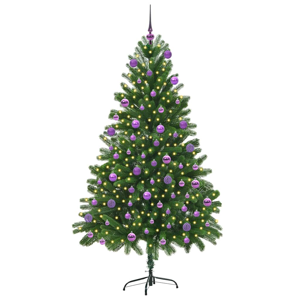 vidaXL Choinka z 300 diodami LED z podstawą Zielony 180 cm PE