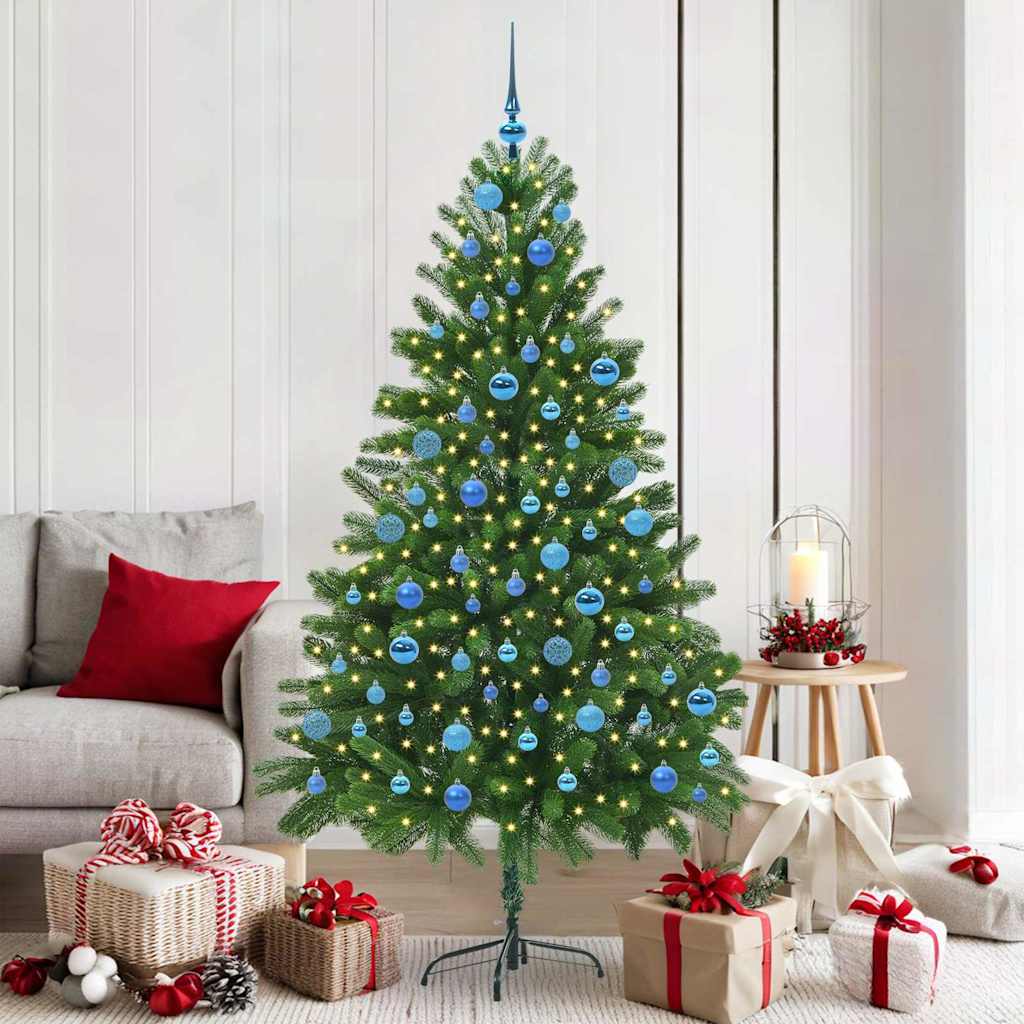 vidaXL Choinka z 300 diodami LED z podstawą Zielony 180 cm PE