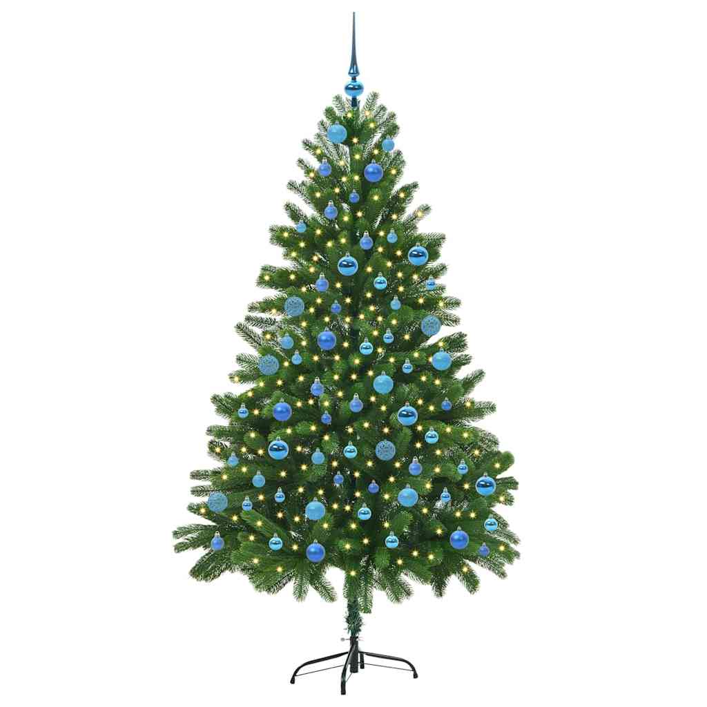 vidaXL Choinka z 300 diodami LED z podstawą Zielony 180 cm PE