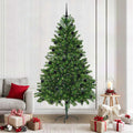 vidaXL Choinka z 300 diodami LED z podstawą Zielony 210 cm PE
