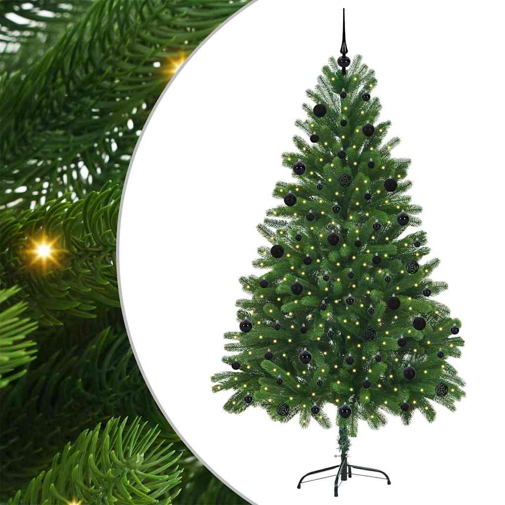 vidaXL Choinka z 300 diodami LED z podstawą Zielony 210 cm PE
