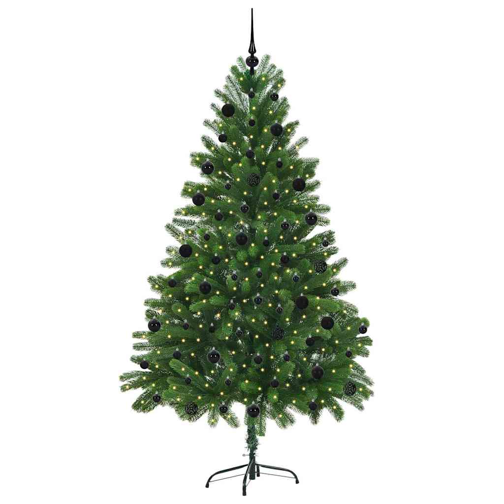 vidaXL Choinka z 300 diodami LED z podstawą Zielony 210 cm PE