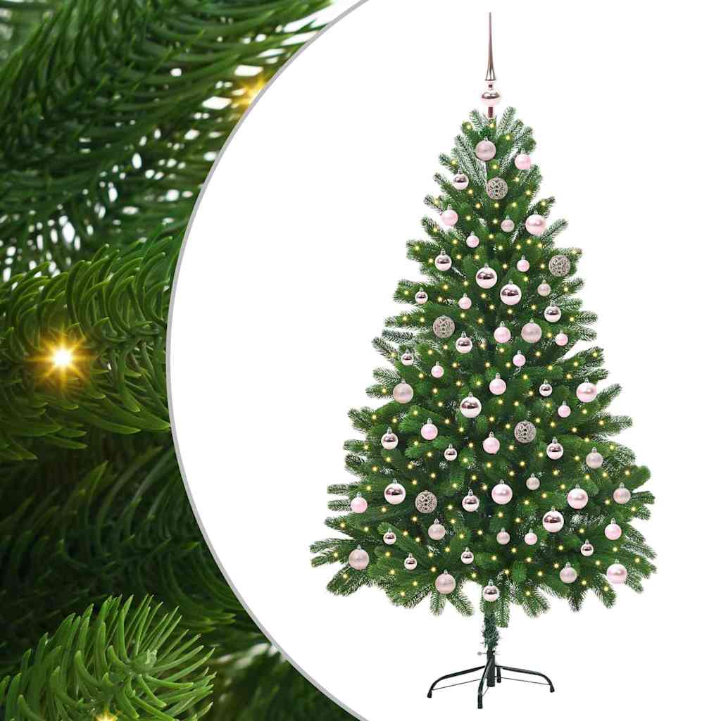 vidaXL Choinka z 300 diodami LED z podstawą Zielony 210 cm PE