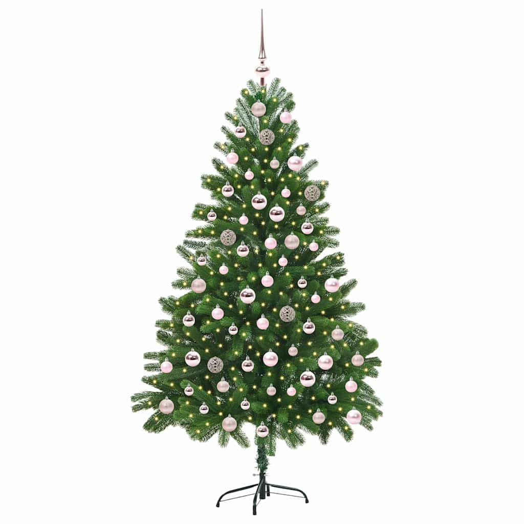 vidaXL Choinka z 300 diodami LED z podstawą Zielony 210 cm PE