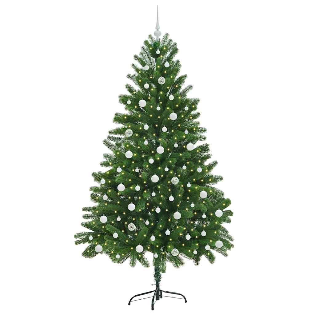 vidaXL Choinka z 300 diodami LED z podstawą Zielony 210 cm PE