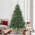 vidaXL Choinka z 300 diodami LED z podstawą Zielony 210 cm PE