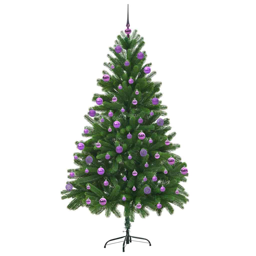vidaXL Choinka z 300 diodami LED z podstawą Zielony 210 cm PE