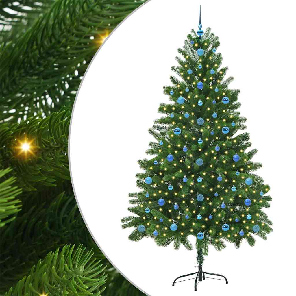 vidaXL Choinka z 300 diodami LED z podstawą Zielony 210 cm PE