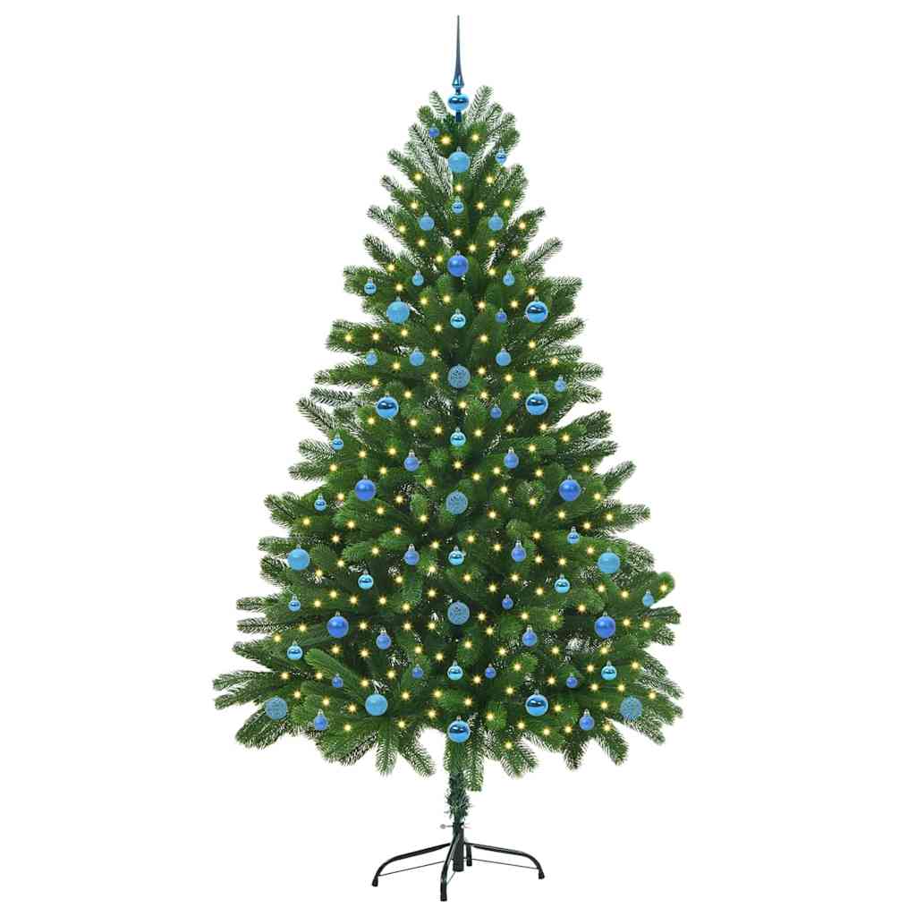 vidaXL Choinka z 300 diodami LED z podstawą Zielony 210 cm PE