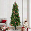 vidaXL Choinka z 300 diodami LED z podstawą Zielony 240 cm PE
