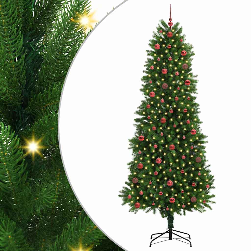 vidaXL Choinka z 300 diodami LED z podstawą Zielony 240 cm PE